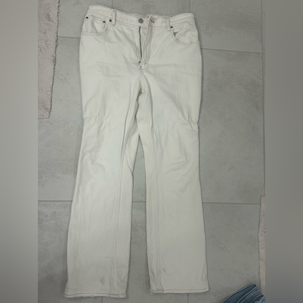 Abercrombie & Fitch Cream Flare Jeans (short length)